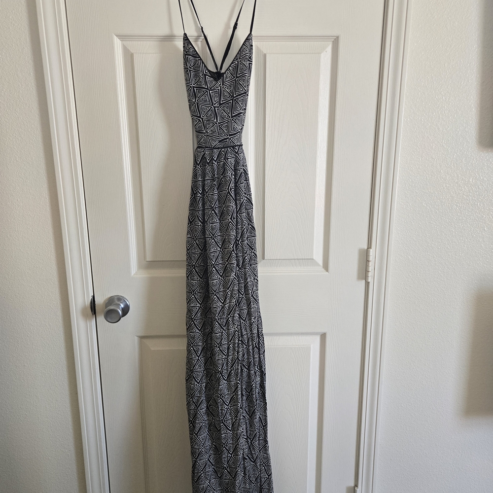 Urban Outfitters Black and White Patterned Maxi Dress